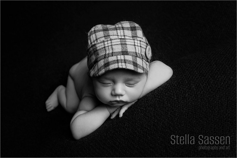 Newborn baby posing in photography studio Durbanville